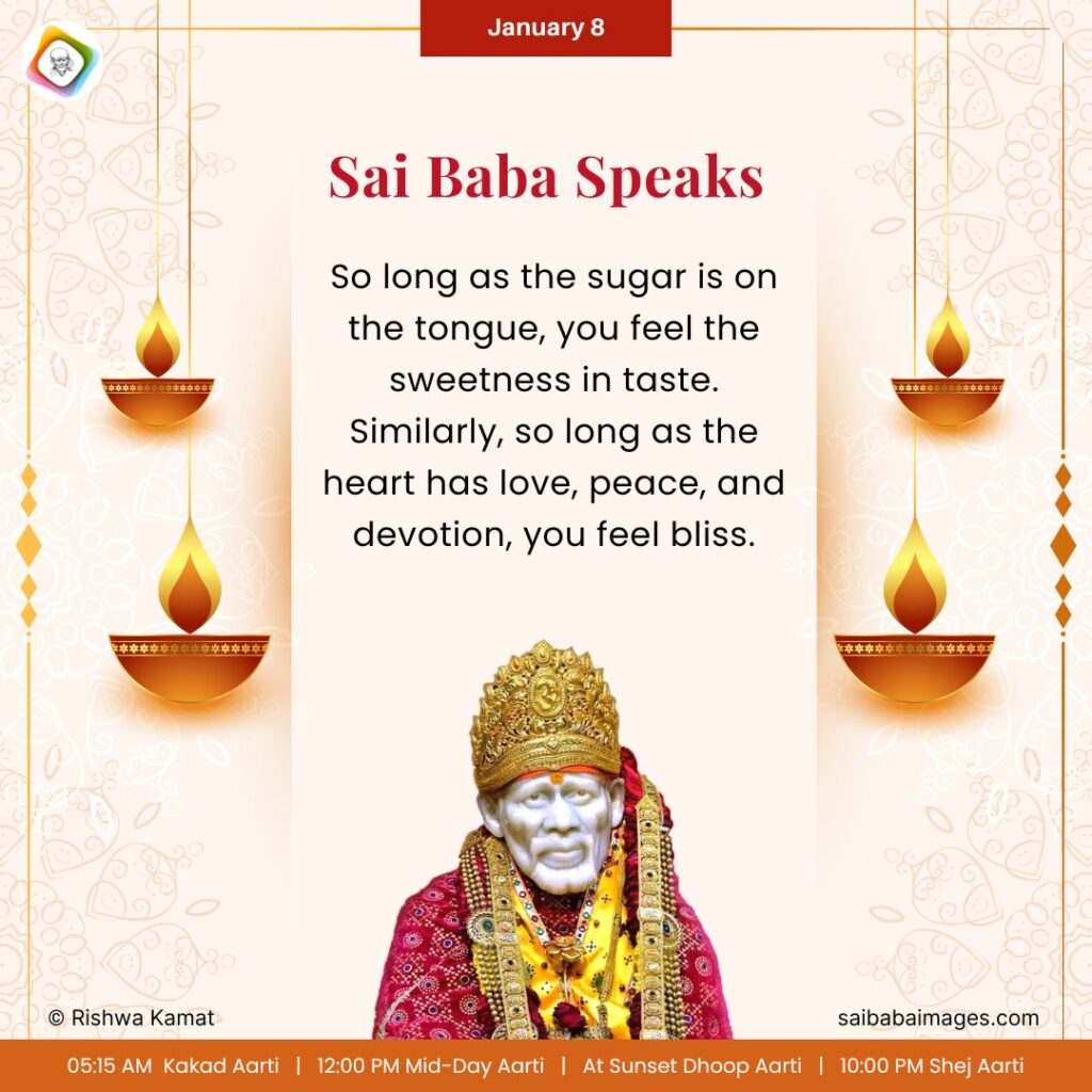 Sai Baba Blessing for January 8 with Quote